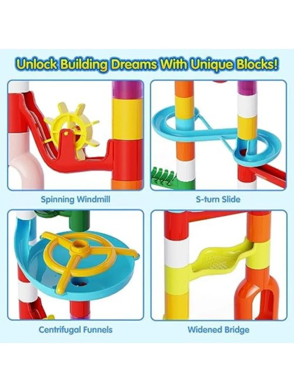 STEM Marble Run Toy Set - 110pcs Educational Maze Kit for Kids, Building Blocks